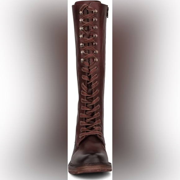 Stylish Burgundy Lace-Up Boots for Women size 10 - Picture 3 of 3